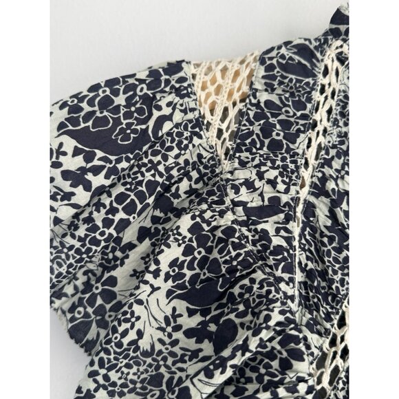 Sea New York Priya Organic Cotton Flutter Sleeve Floral Top Small Sustainable - Picture 9 of 12